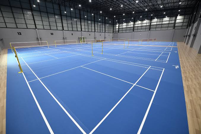Indoor badminton court at Winning Sports Complex